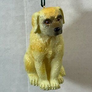 Sitting Golden Retriever Puppy Dog Hanging Tree Ornament 2" Tall